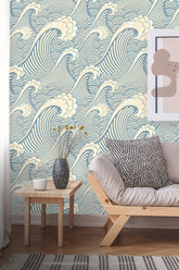 Great Wave Vintage Retro  Wallpaper